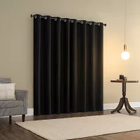 Sun Zero Atmosphere Grommet Top 100% Blackout Single Curtain Panels