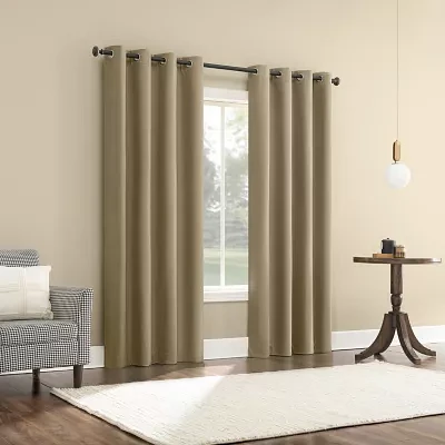 Sun Zero Atmosphere Grommet Top 100% Blackout Single Curtain Panel