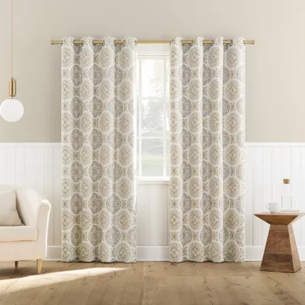 Sun Zero Atmosphere Melrose 100% Blackout Grommet Top Single Curtain Panel