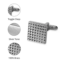 J. Ferrar Silver Sqr Text Cuff Links Cufflinks
