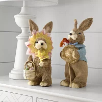 Linden Street Sunflower Sisal Bunny Easter Tabletop Decor