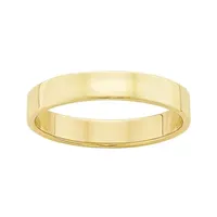 Mens 10K Yellow Gold Lightweight Flat Wedding Band