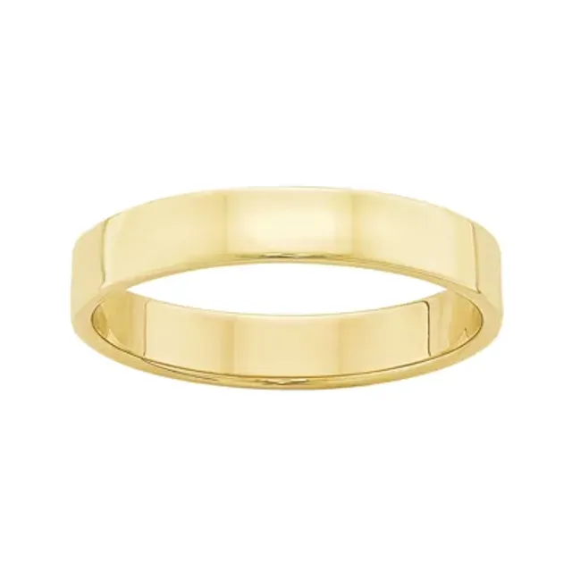 MODERN BRIDE Womens 10K Yellow Gold Lightweight Flat Wedding Band