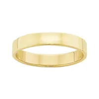 Womens 10K Yellow Gold Lightweight Flat Wedding Band