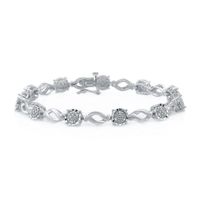 1/10 CT. T.W. Natural White Diamond Sterling Silver 7.5 Inch Tennis Bracelet