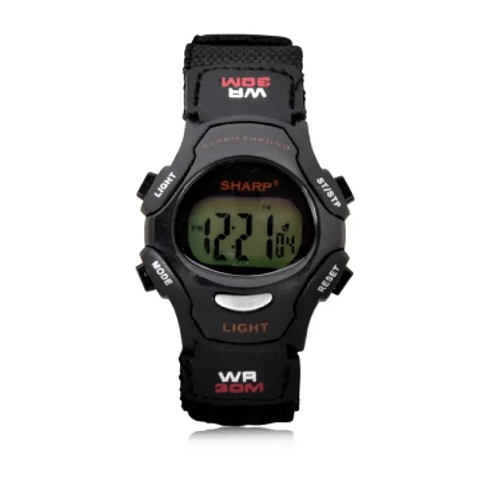 Sharp Boys Automatic Digital Black Strap Watch Shr3000jc