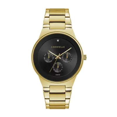 Caravelle Designed By Bulova Mens Gold Tone Stainless Steel Bracelet Watch 44d102