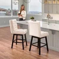 Boston Dining Collection 2-pc. Upholstered Tufted Bar Stool