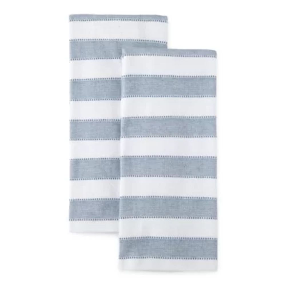 Chambray Stripe Dual Purpose 2-pc Kitchen Towel Set