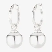 Worthington Silver Tone Ball Hoop Earrings