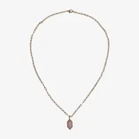 Sparkle Allure Semi-Precious Quartz 18 Inch Paperclip Oval Pendant Necklace