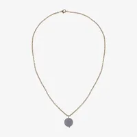 Sparkle Allure Semi-Precious Gold Plate Over Brass Agate 18 Inch Cable Round Pendant Necklace