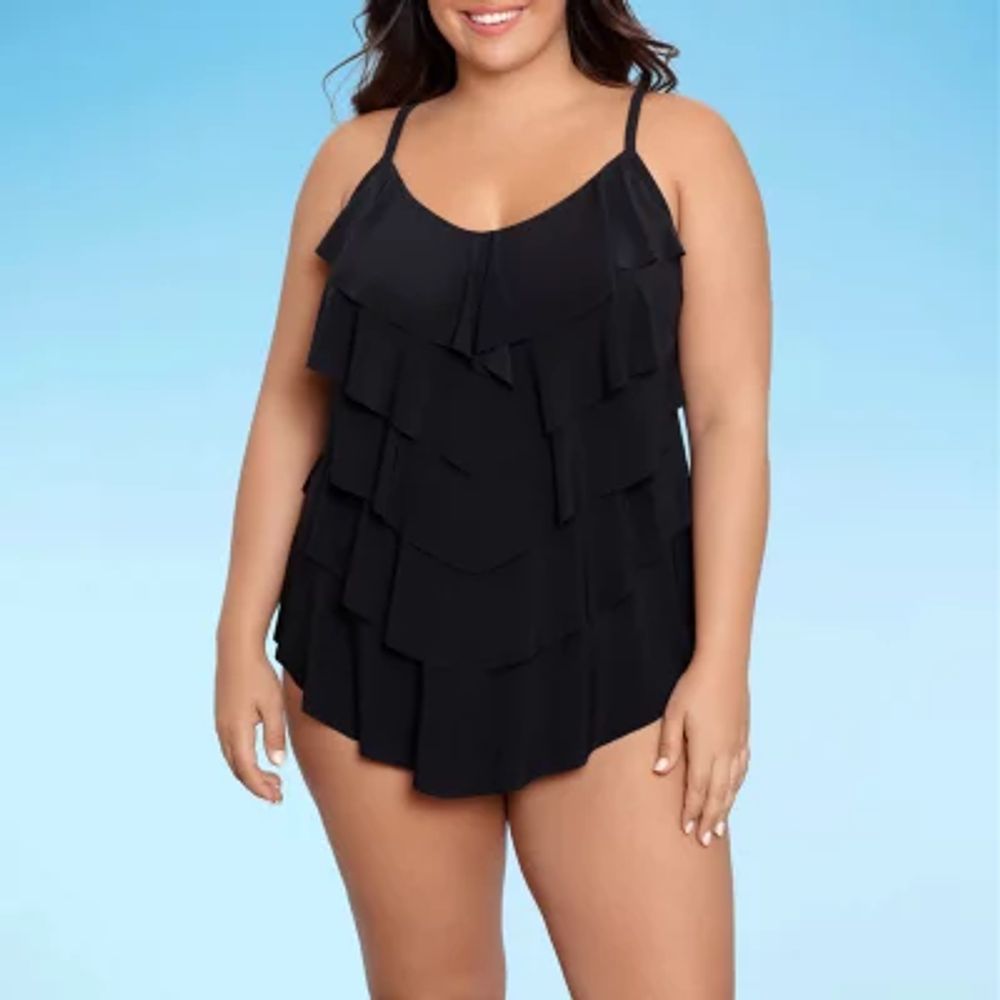 trimshaper tankini swimsuit top plus