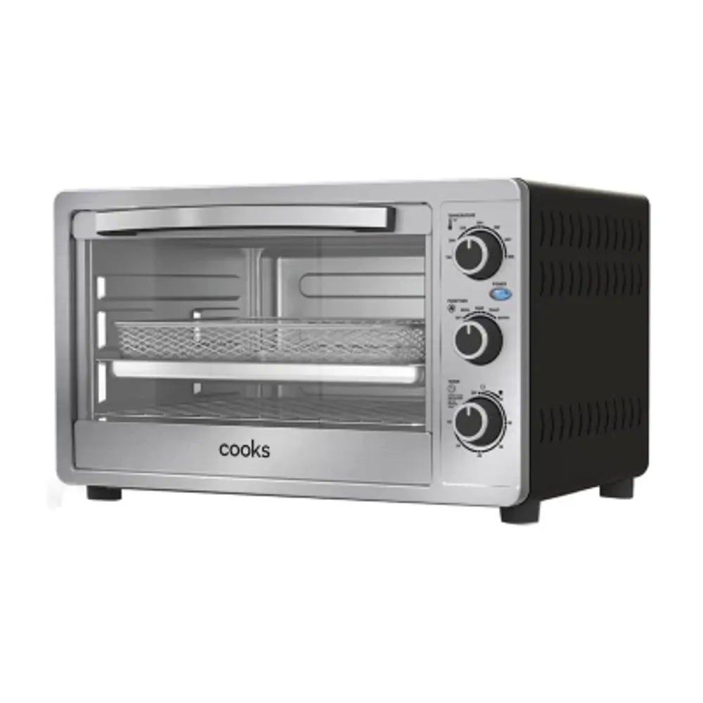 Cooks 6-Slice Brushed Stainless Steel Toaster Oven With Air Fry