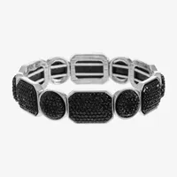 Mixit Silver Tone & Black Stretch Bracelet