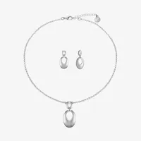 Liz Claiborne Pendant Necklace And Drop Earring 2-pc. Oval Jewelry Set