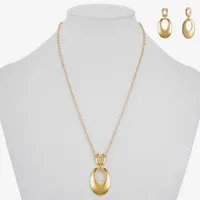 Liz Claiborne Pendant Necklace And Drop Earring 2-pc. Oval Jewelry Set