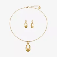 Liz Claiborne Pendant Necklace And Drop Earring 2-pc. Oval Jewelry Set