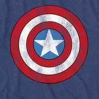 Mens Crew Neck Short Sleeve Regular Fit Americana Marvel Captain America Graphic T-Shirt