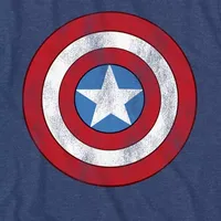 Mens Crew Neck Short Sleeve Regular Fit Americana Captain America Marvel Graphic T-Shirt