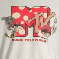 Mtv Mens Crew Neck Short Sleeve Classic Fit Graphic T-Shirt