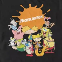 Mens Crew Neck Short Sleeve Classic Fit Nickelodeon Graphic T-Shirt