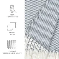 Casual Comfort Herringbone Lightweight Throw