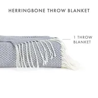 Casual Comfort Herringbone Lightweight Throw