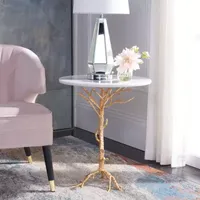 Carolyn Rooted Gold Accent Table