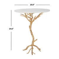 Carolyn Rooted Gold Accent Table