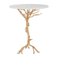 Carolyn Rooted Gold Accent Table