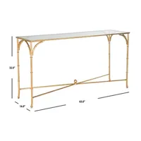 Maurice Faux Bamboo Console Table with Glass Top