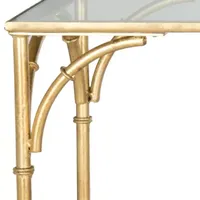 Maurice Faux Bamboo Console Table with Glass Top