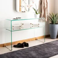 Hollis Tempered Glass Console Table