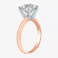 (G / Vs2) Womens 3 CT. Lab Grown White Diamond 14K Rose Gold Round Solitaire Engagement Ring