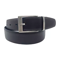 J. Ferrar Leather Reversible Brushed Buckle Mens Belt