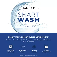 Haggar Smart Wash With Repreve Mens Slim Fit Flat Front Pant