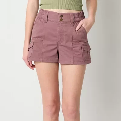Arizona Womens Mid Rise Cargo Short - Juniors