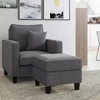 Cushioned Upholstered Ottoman