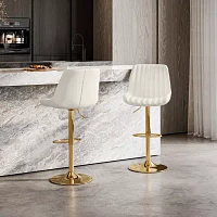 2-pc. Upholstered Swivel Bar Stool