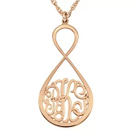 Personalized Monogram Infinity Pendant Necklace