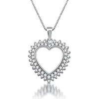Womens 1/ CT. T.W. White Diamond 10K Gold Heart Pendant Necklace