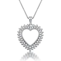 Womens 1/ CT.T.W. Natural Diamond 10K Gold Heart Pendant Necklace