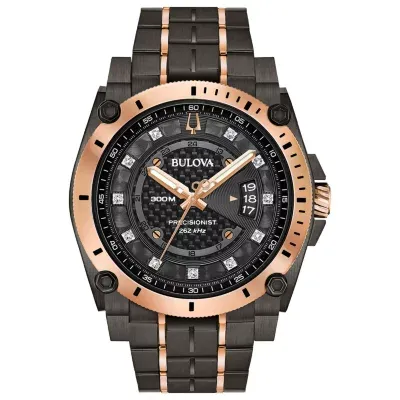 Bulova Precisionist Unisex Adult Two Tone Stainless Steel Bracelet Watch 98d149