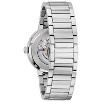 Bulova Futuro Mens Automatic Silver Tone Stainless Steel Bracelet Watch 96a204