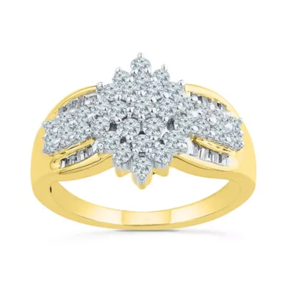 Womens 7/8 CT. Natural White Diamond 10K Gold Engagement Ring