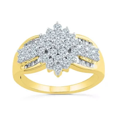 Womens 7/8 CT. Natural White Diamond 10K Gold Engagement Ring