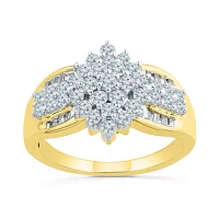 Womens 7/8 CT. Natural White Diamond 10K Gold Engagement Ring