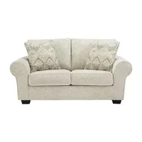 Signature Design by Ashley® Haidee Roll-Arm Upholstered Loveseat in Ivory