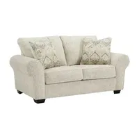 Signature Design by Ashley® Haidee Roll-Arm Upholstered Loveseat in Ivory